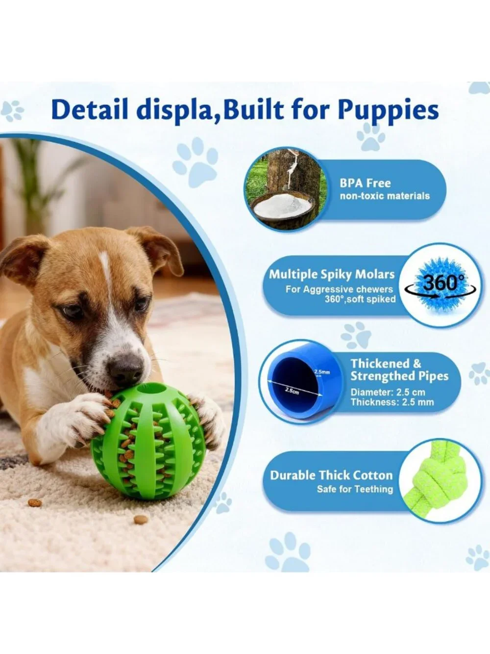 Interactive Puppy Play Gym with 16 Toys, Indoor Enrichment Activity Center for